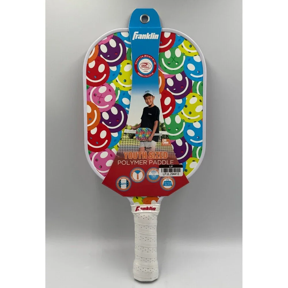 New Franklin Youth Pickleball Paddle Smiley Face Polymer Core Leo Chun Racquet